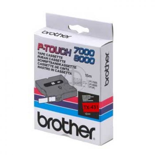 BROTHER Fita laminada Vermelho / preto 12 mm , Brother , BROTX431 , 4977766051279